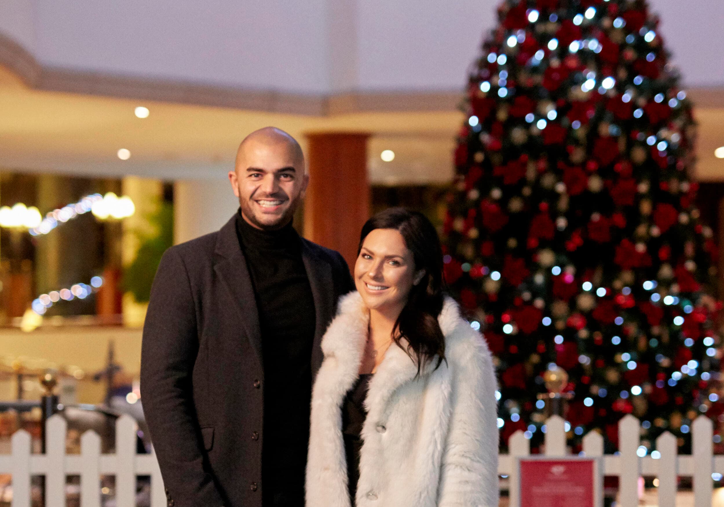 Christmas Couple Resort Lobby