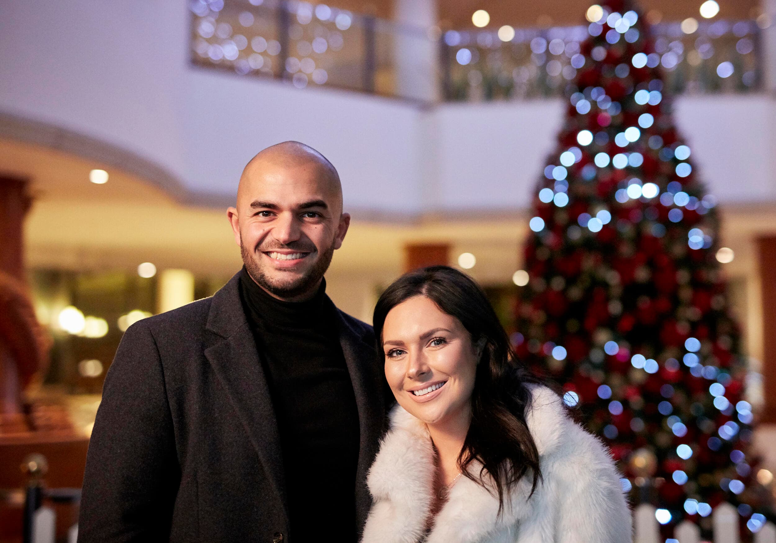 Christmas Couple Resort Lobby