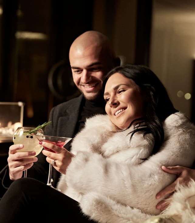 Couple with Drinks at The Mulberry Bar Terrace