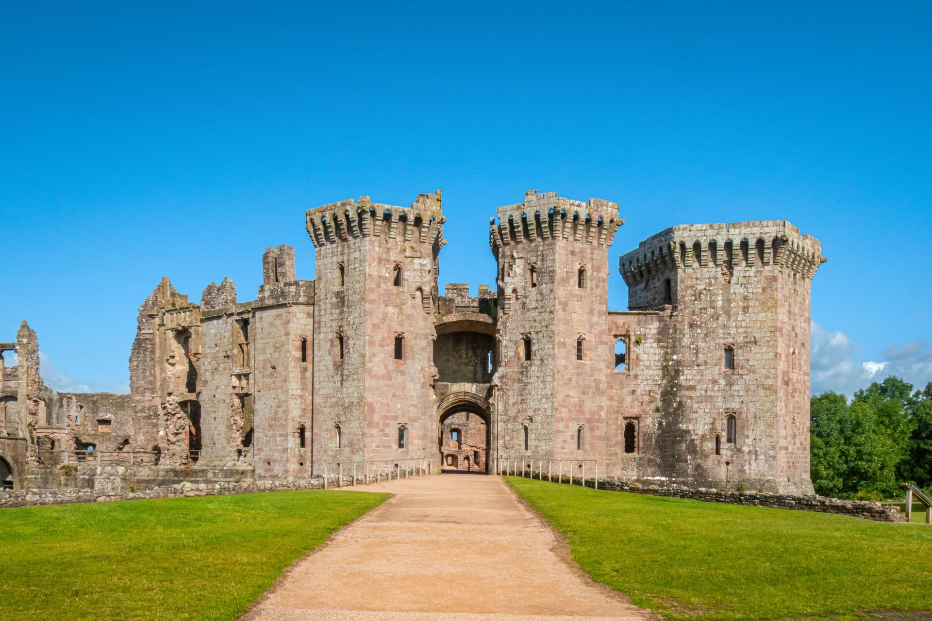 Raglan Castle Historical landmark in Wales UK