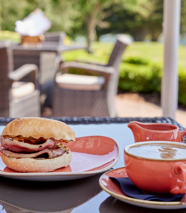 Hot Drink and Bacon Roll Before Round of Golf