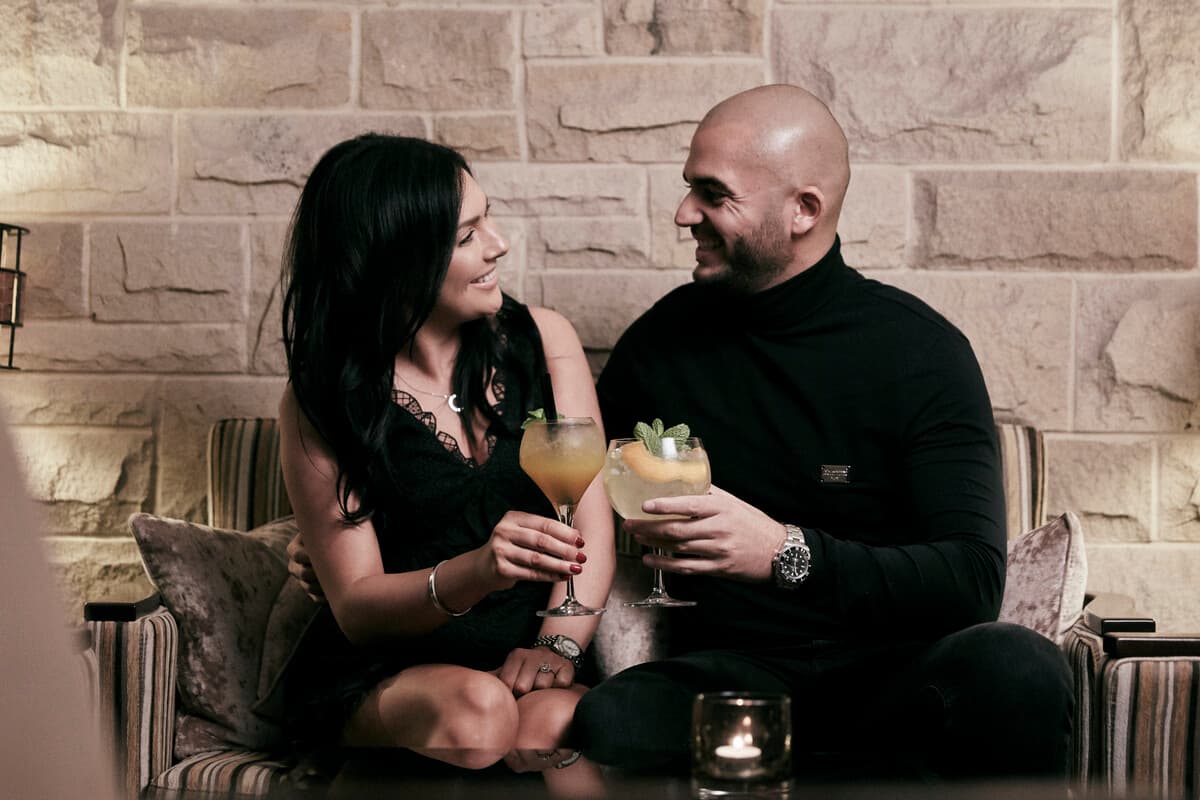 Couple Enjoying Drinks in the Signature Lounge at Celtic Manor Resort