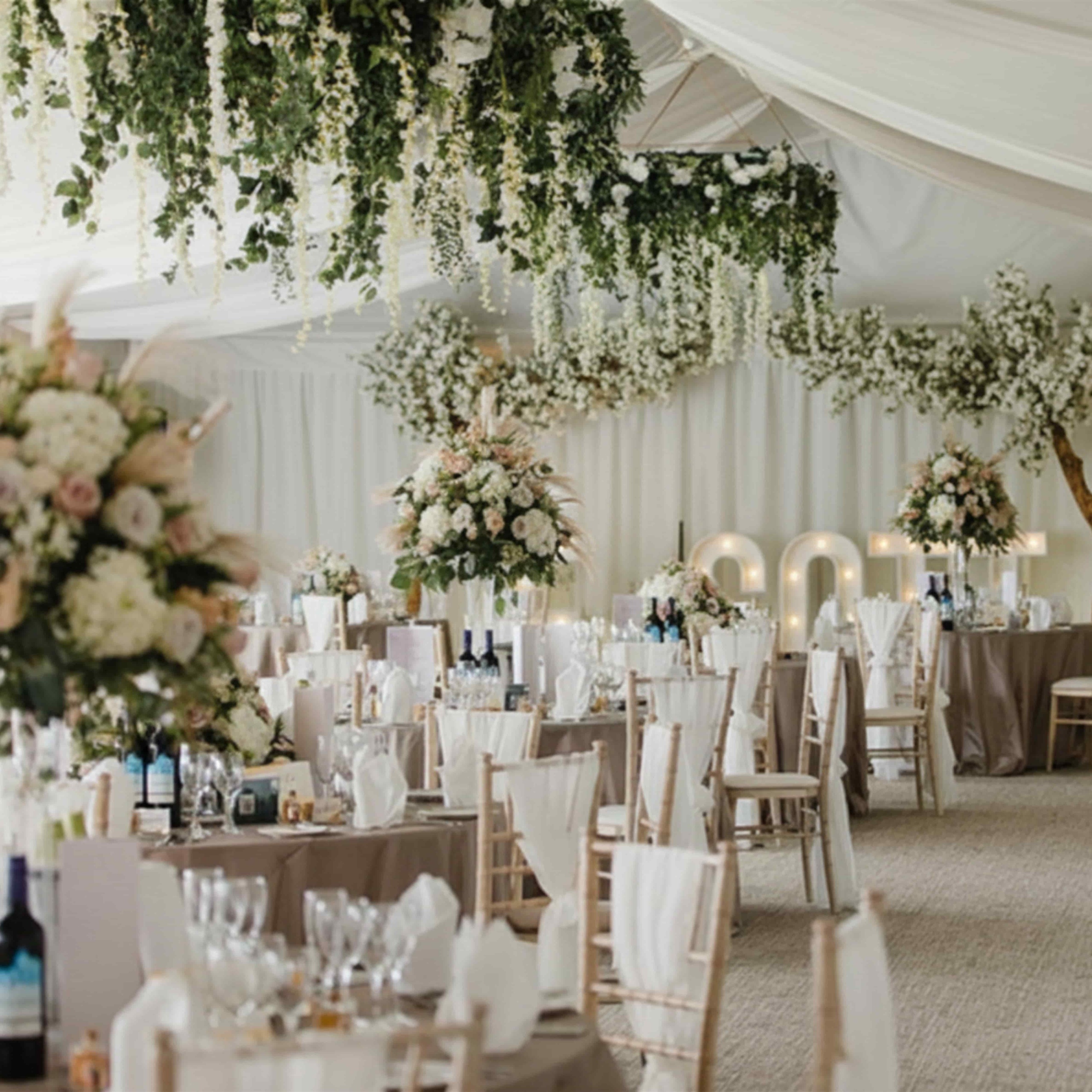 marquee with decor at celtic manor resort